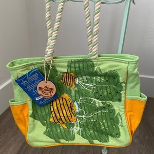 New Guy Harvey Purse Tropical Fish Colorful Bag Tote Zip Top NWT